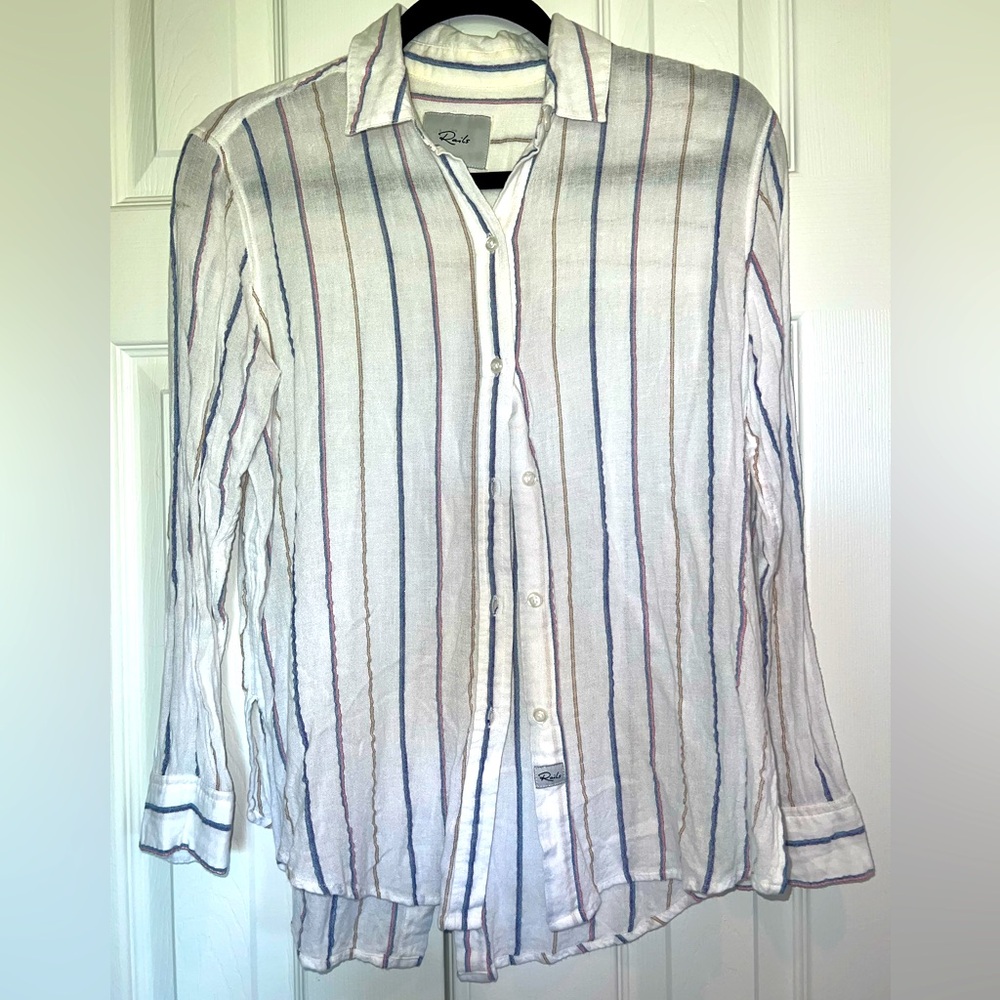 Rails Striped White Shirt size XS